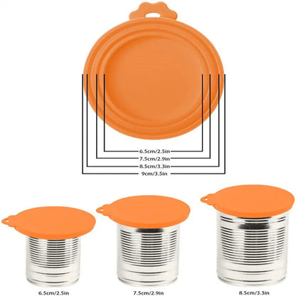 A set Reusable Pet Food Can Cover and Spoon