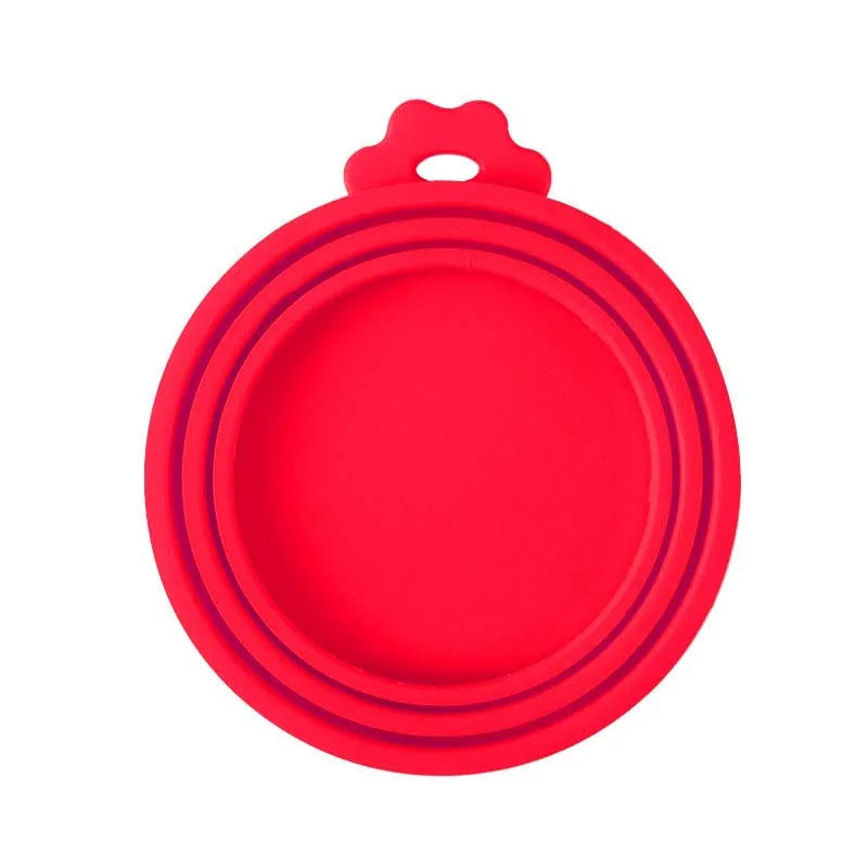 A set Reusable Pet Food Can Cover and Spoon