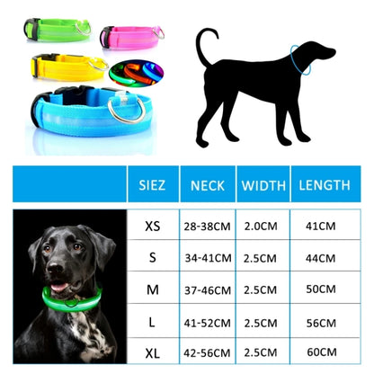 LED Dog Collar Light Anti-Lost Night Glow USB/Battery