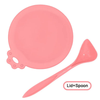 A set Reusable Pet Food Can Cover and Spoon