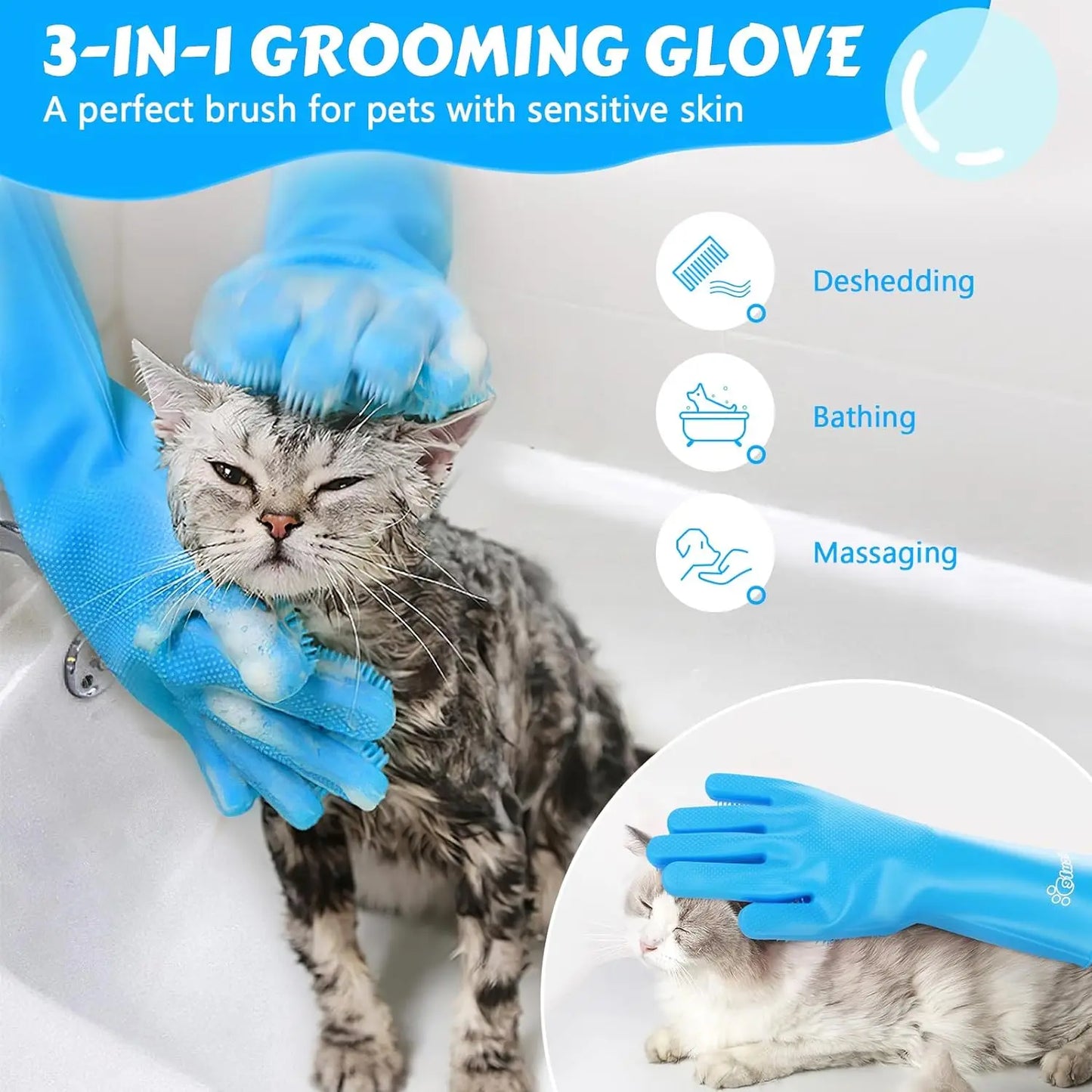 Pet Bathing Cleaning Glove