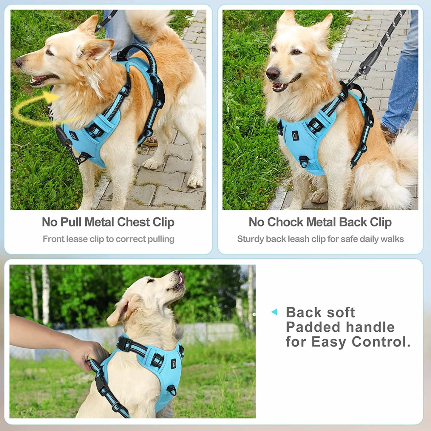 No Pull Dog Harness, Adjustable Soft