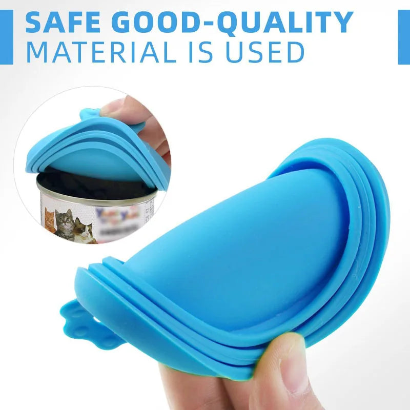 A set Reusable Pet Food Can Cover and Spoon
