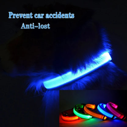 LED Dog Collar Light Anti-Lost Night Glow USB/Battery
