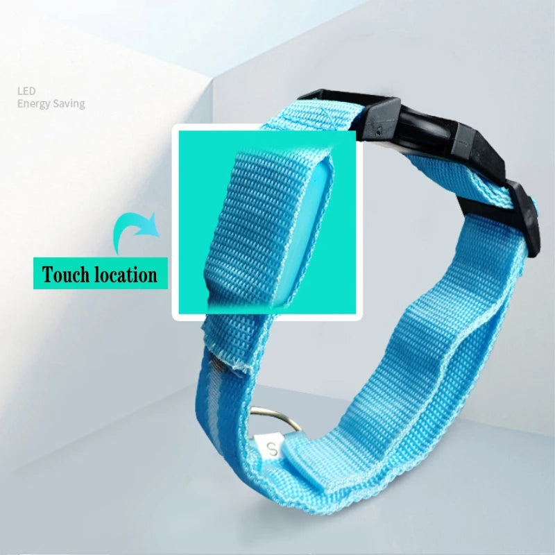LED Dog Collar Light Anti-Lost Night Glow USB/Battery