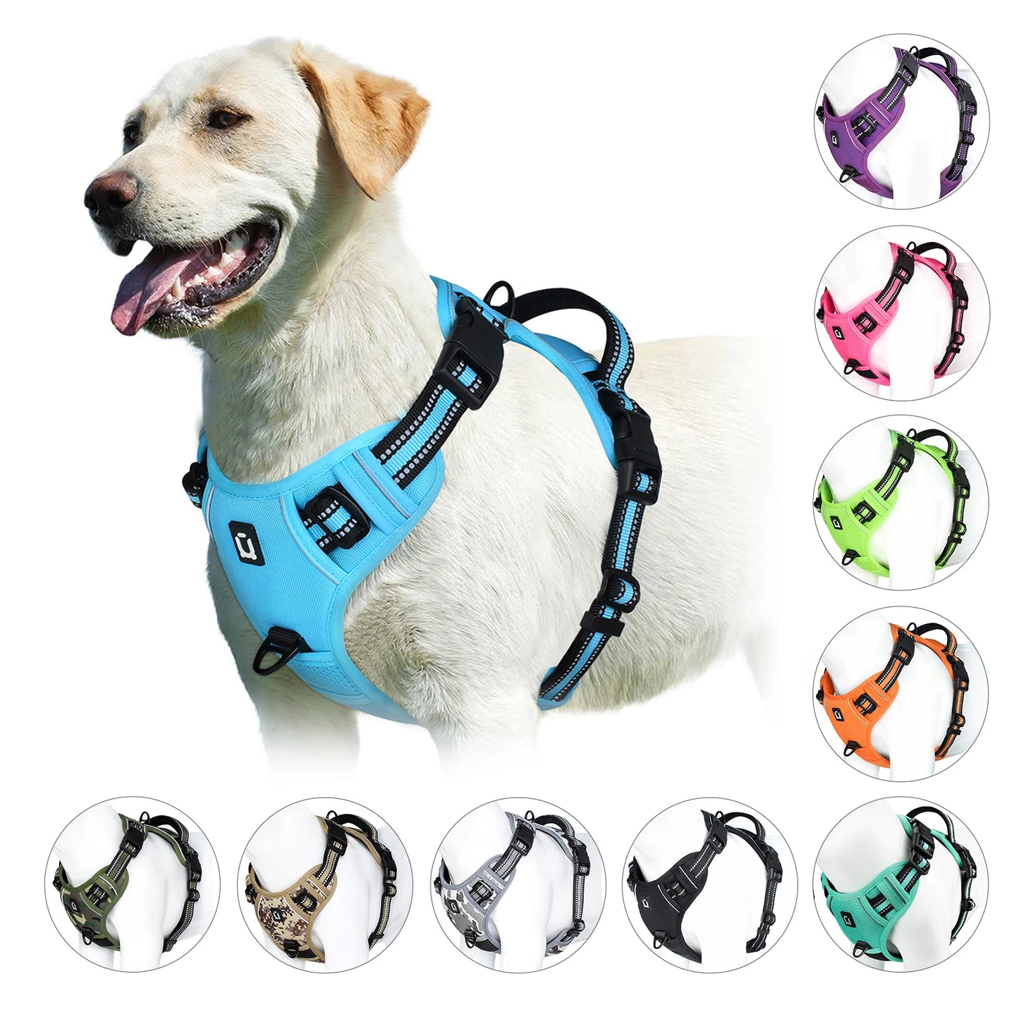 No Pull Dog Harness, Adjustable Soft